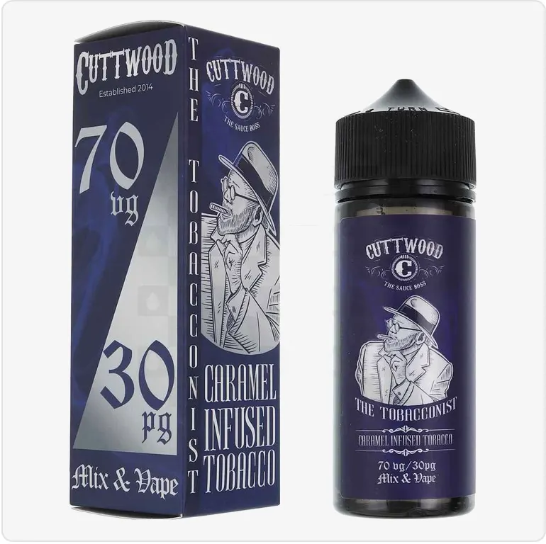 Caramel Infused Tobacco | The Tobacconist by Cuttwood E Liquid | 100ml Short Fill